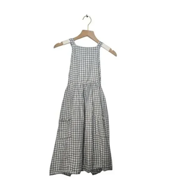 Nellie Quats 100% Linen Dress Size 9-10Y Gingham Pockets Sustainable Jumper  - www.rajagirimanappuram.com